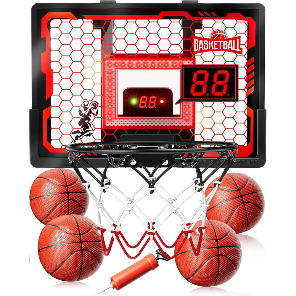 Badgoal indoor basketball hoop pro with red and black honeycomb backboard