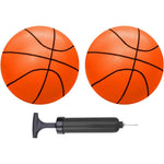 Abaji Mini Basketballs Orange 2 Pack 5 Inch Set With Pump Needle For Indoor Outdoor Pool And Kids Hoop Play Durable PVC Material - Image 1