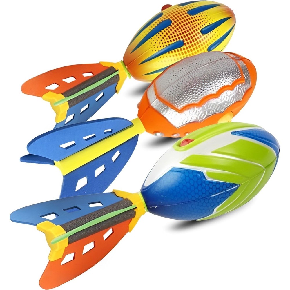 Liberty Imports whistling foam missile football three pack front view showcasing aerodynamic design
