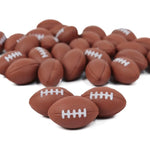 GIFTEXPRESS mini foam football 30 pack front view showcasing realistic brown texture and white laces