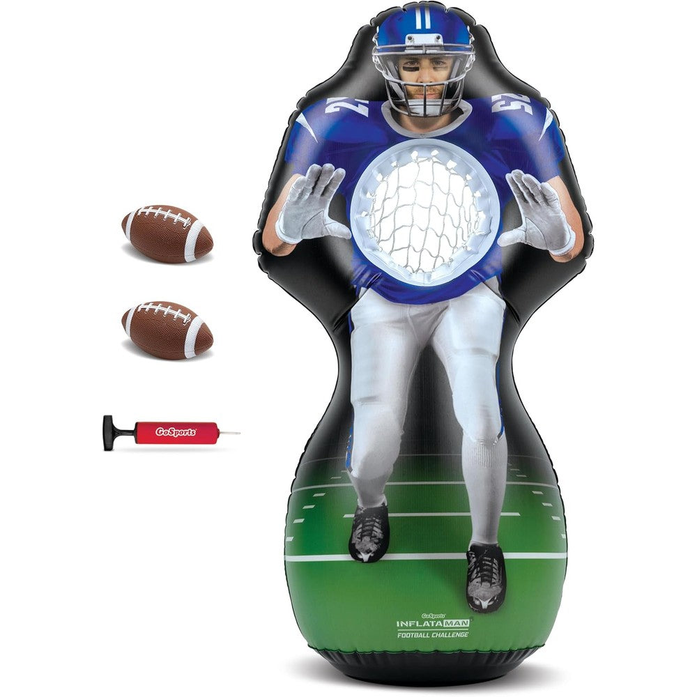 GoSports Football Toss Game front view featuring the four feet inflatable receiver target.