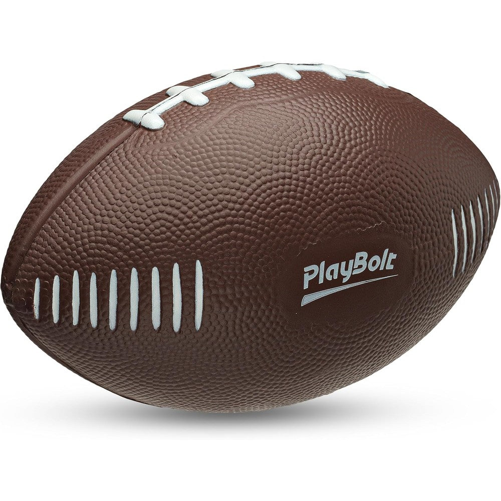 PlayBolt mini foam football brown front view for kids active sports play