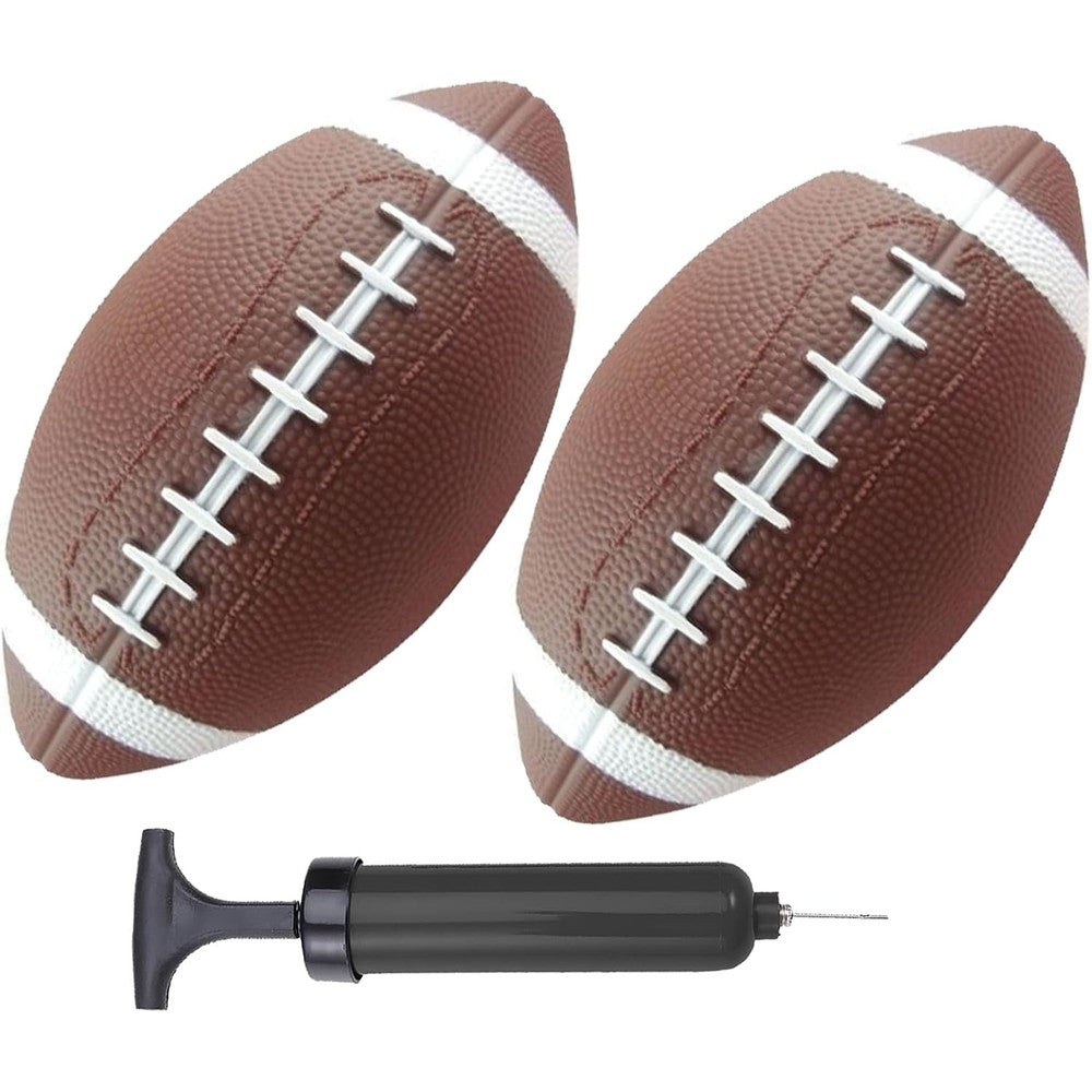 ABAJI toy football pack of two front view showing six inch size
