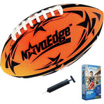 NovaEdge Hydro Water Football front view showing blue and orange mesh cover with real double laces.