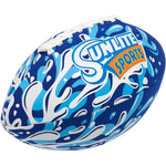 Sunlite Sports waterproof football front view highlighting blue water splash pattern