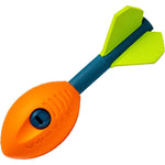 Nerf Vortex Mini Aero Howler Foam Football front view showing orange body and green fins