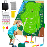 Liberry Kids Golf Chipping Game Set front view with clubs and balls