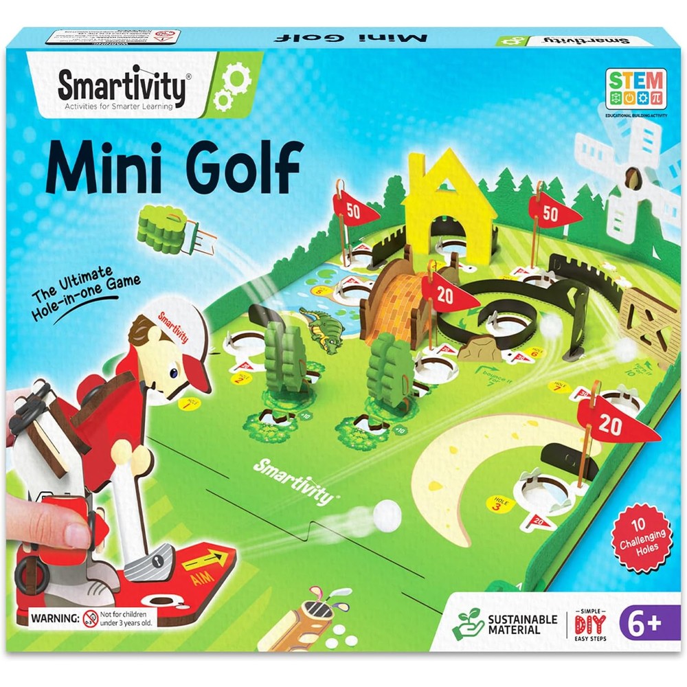 Smartivity Mini Golf Tabletop Game front view showing assembled course