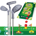 Rcroks toddler golf clubs set front view with accessories