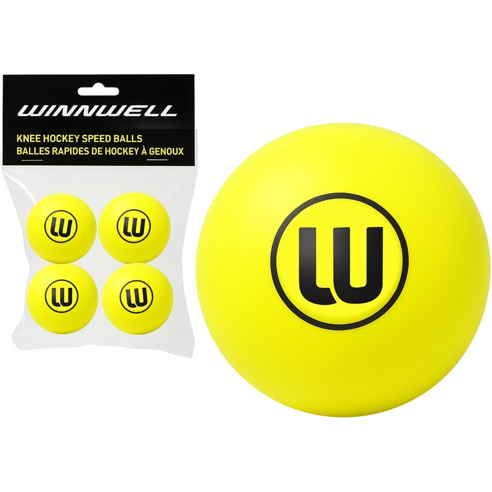 Winnwell knee hockey foam balls front view of four-pack set