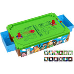 Menkind Minecraft Mini Arcade Air Hockey Overworld front view showing motorized tabletop setup