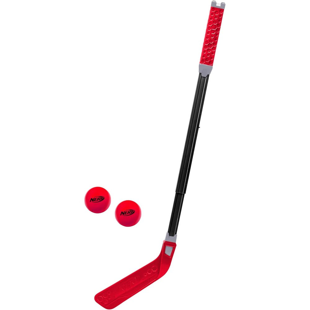 Nerf Flexplay Kids Hockey Stick and Ball Set front view youth sports kit