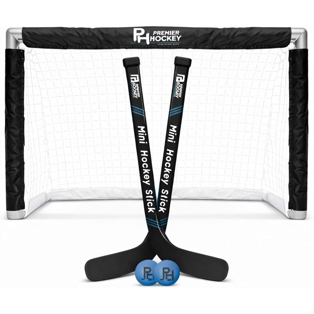 Premier Sports Knee Hockey Set front view showcasing the complete indoor mini hockey kit.