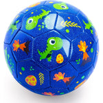 INPODAK toddler soccer ball glitter blue dinosaur front view outdoor toy