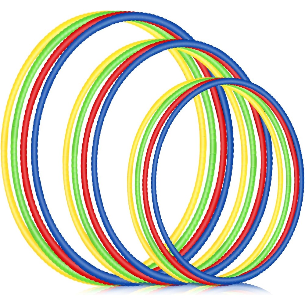 Syhood 12 piece colorful fitness hoop set front view