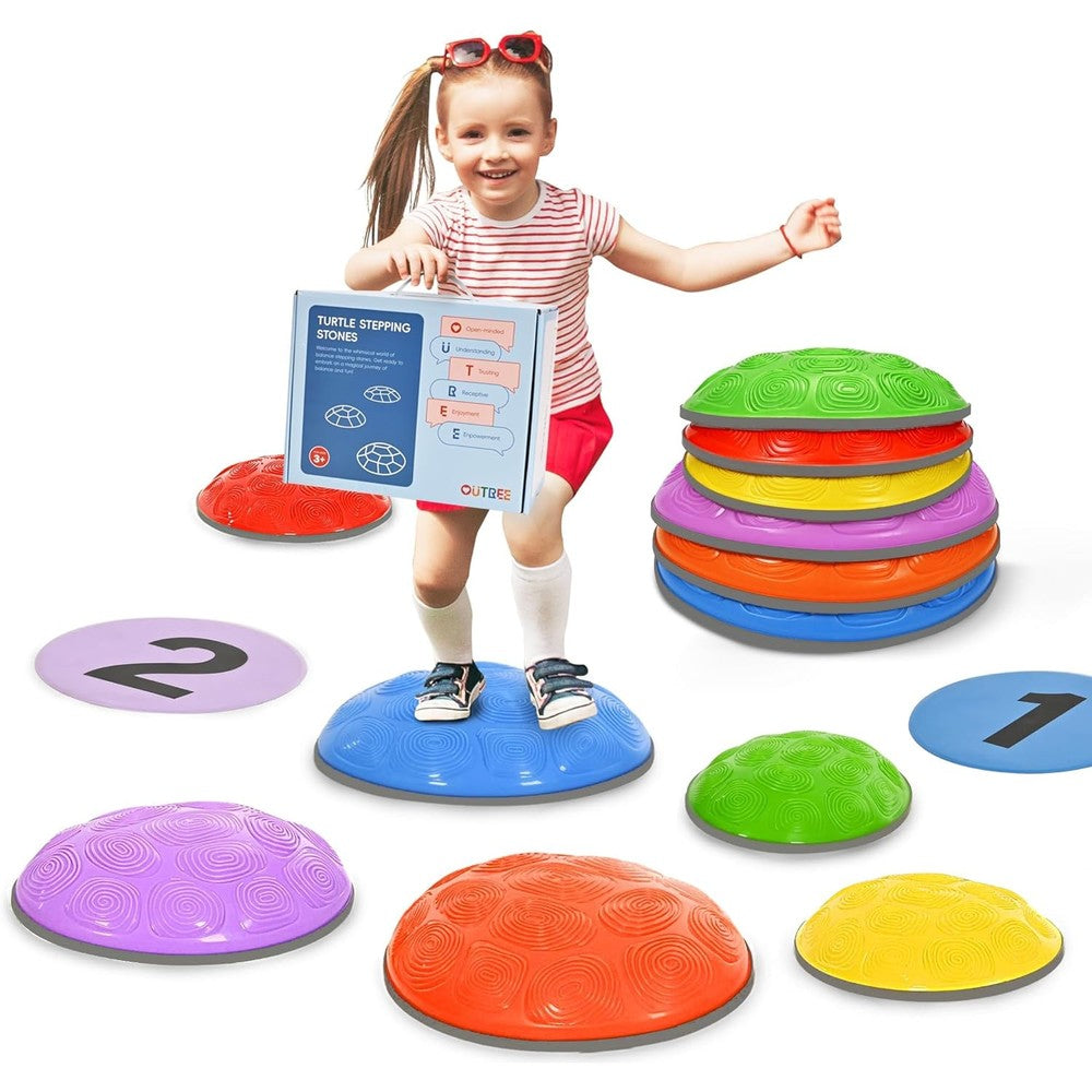 Outree 6 piece turtle stepping stones set for kids balance training