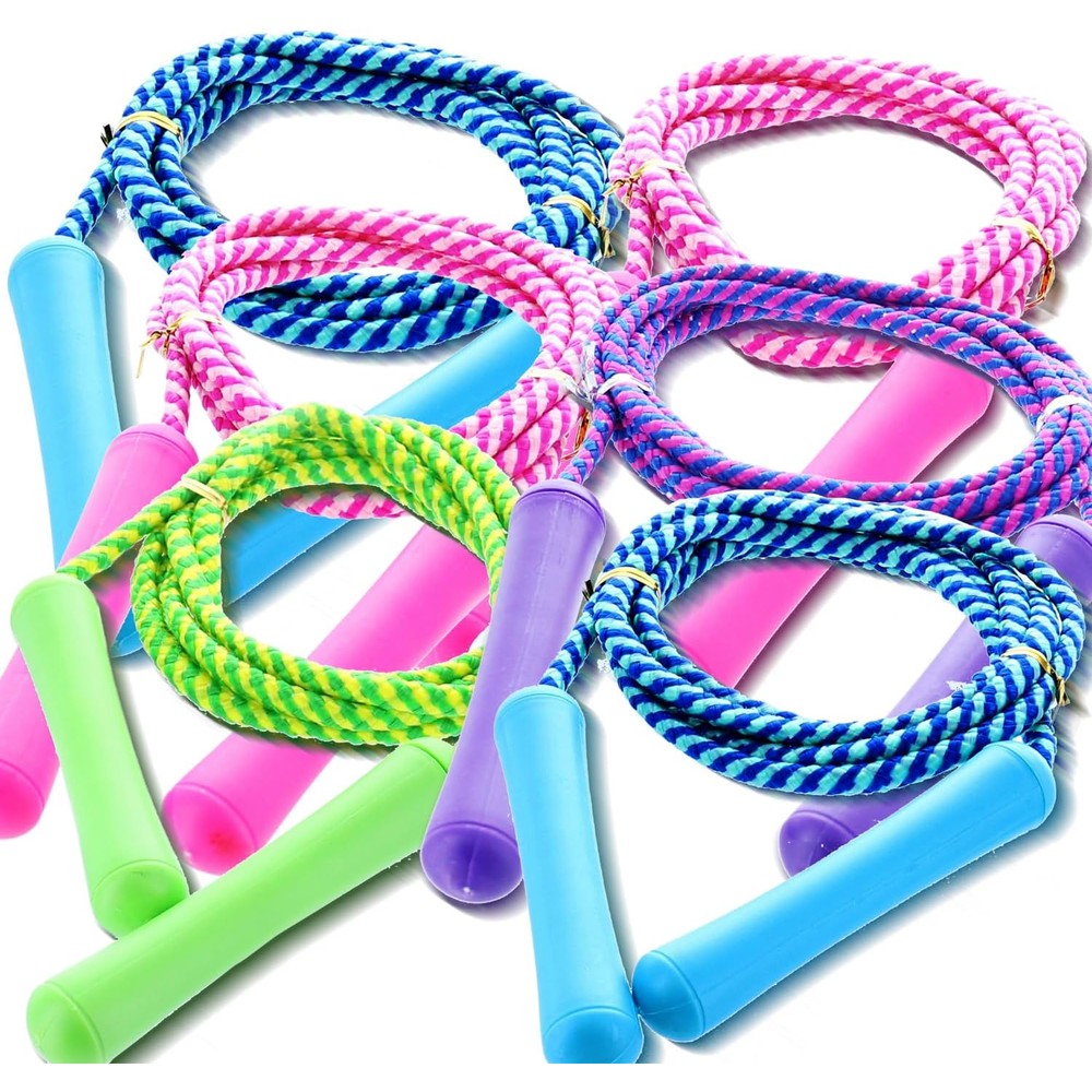 GiftExpress adjustable colorful jump rope 6 pack front view