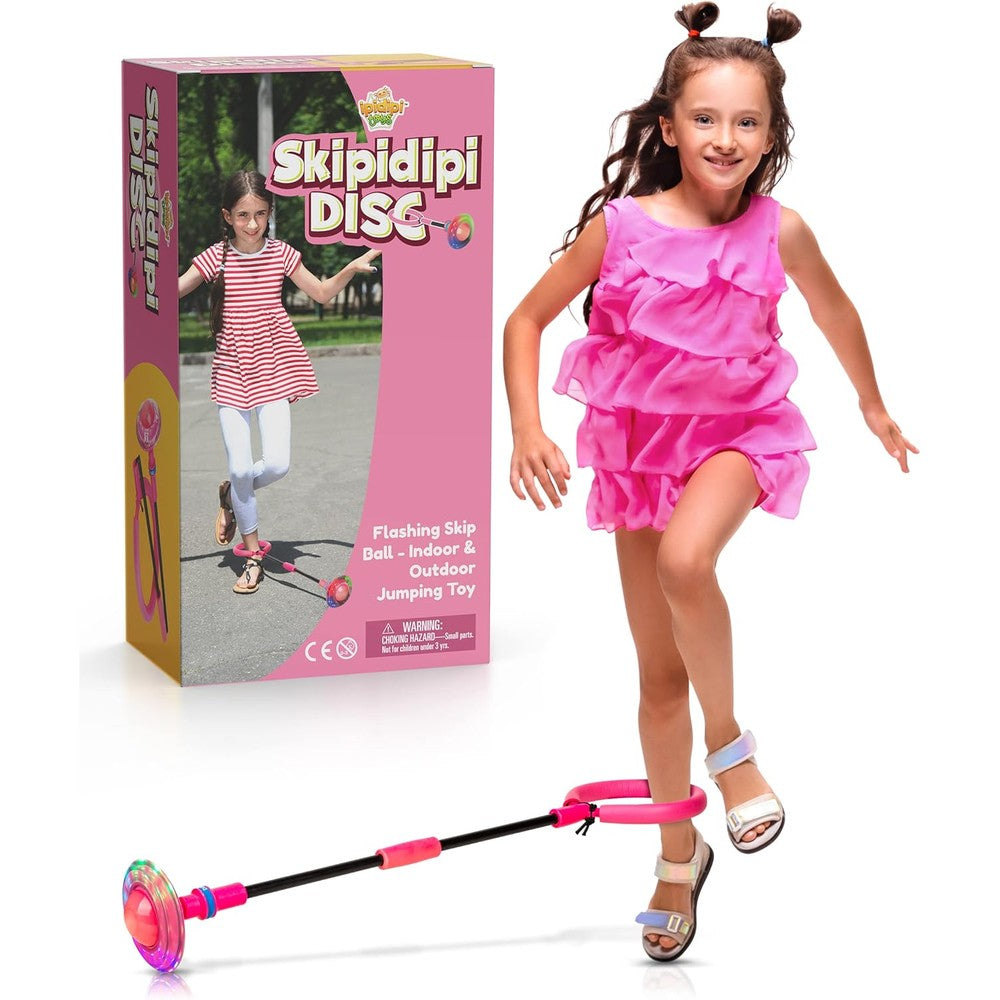 Ipidipi Toys pink flashing ankle hopper ball front view