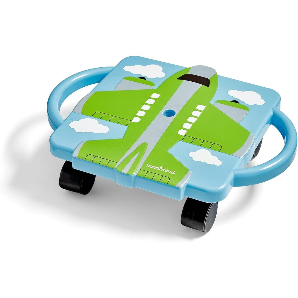 Hand2mind green plane glider scooter board front view