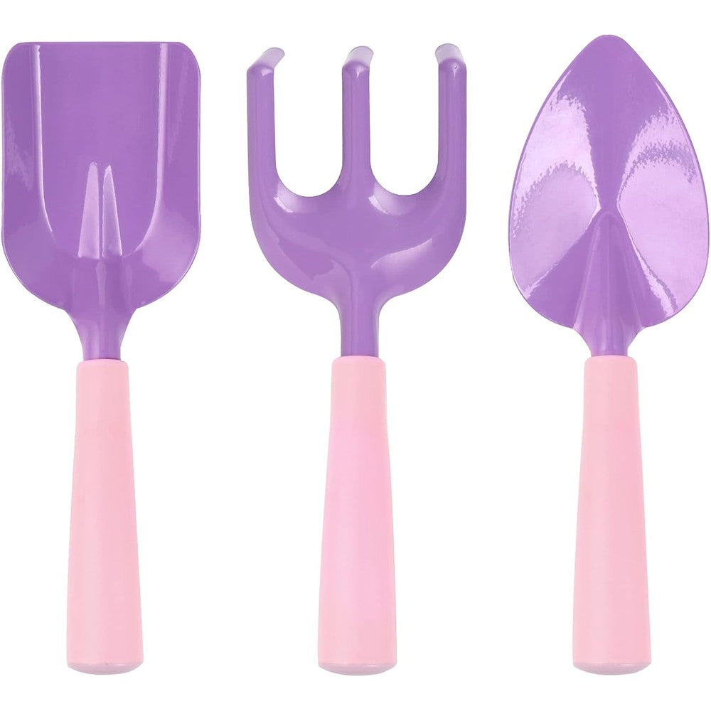 Yocharm kids gardening set front view featuring three colorful tools for children
