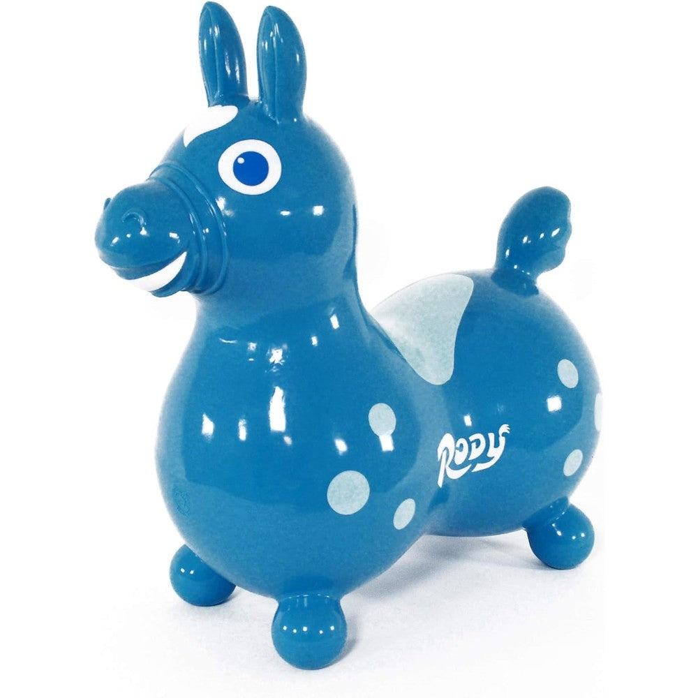 Gymnic Rody Bounce Horse Teal front view in studio setting