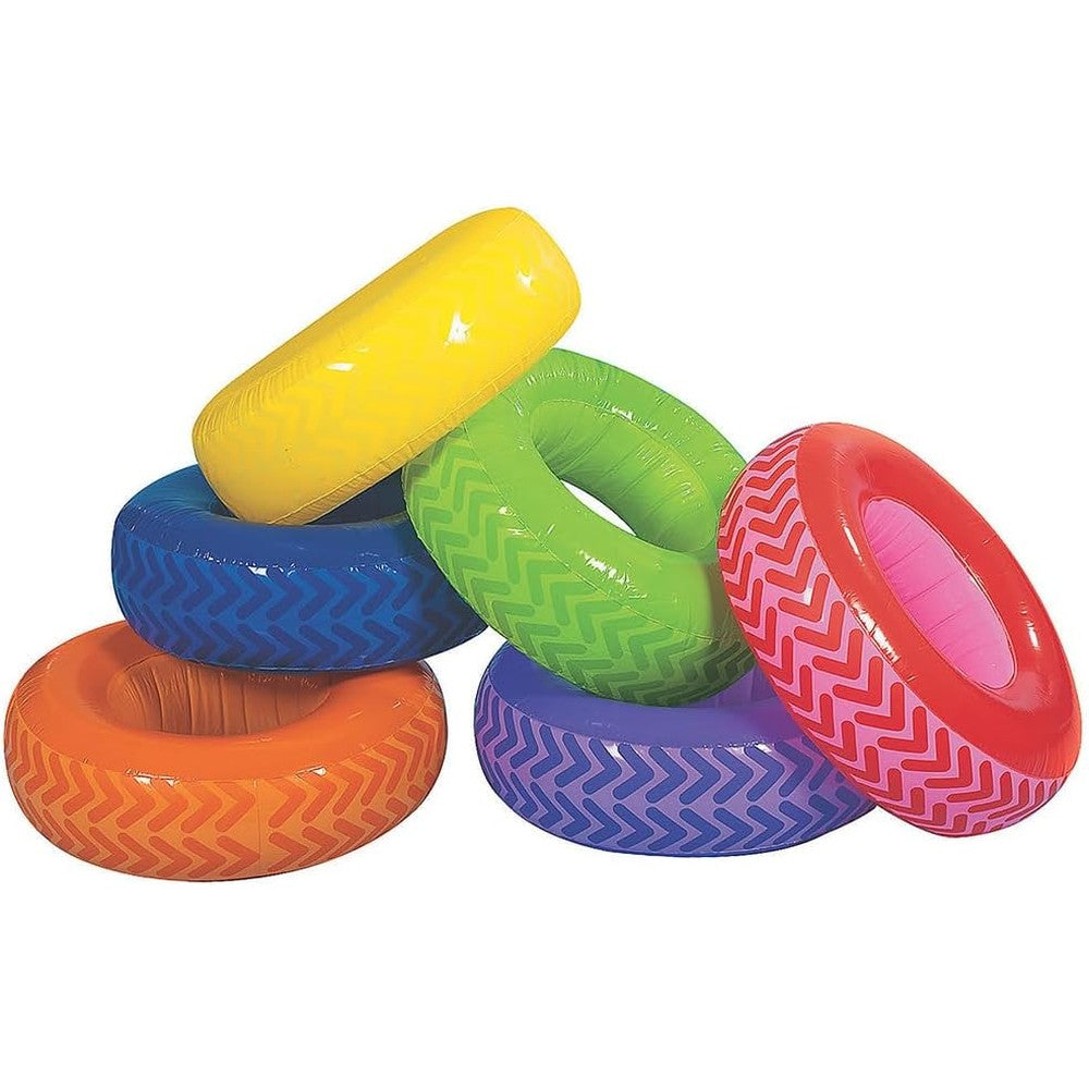 Fun Express inflatable obstacle course tires front view set of six