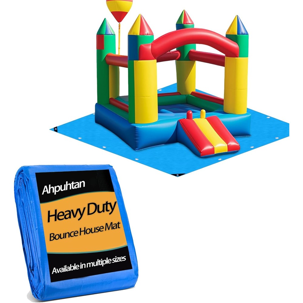 Ahpuhtan 118 X 157 Inch Bounce House Mat For Inflatable Bouncer And Water Slide Protective Underlayment Pad For Outdoor Use - Image 1