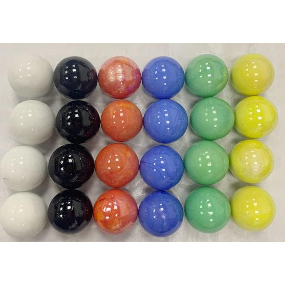 Made In USA Shop House of Marbles 24 pack of Chinese Checker 1 inch shooter marbles in assorted solid colors front view