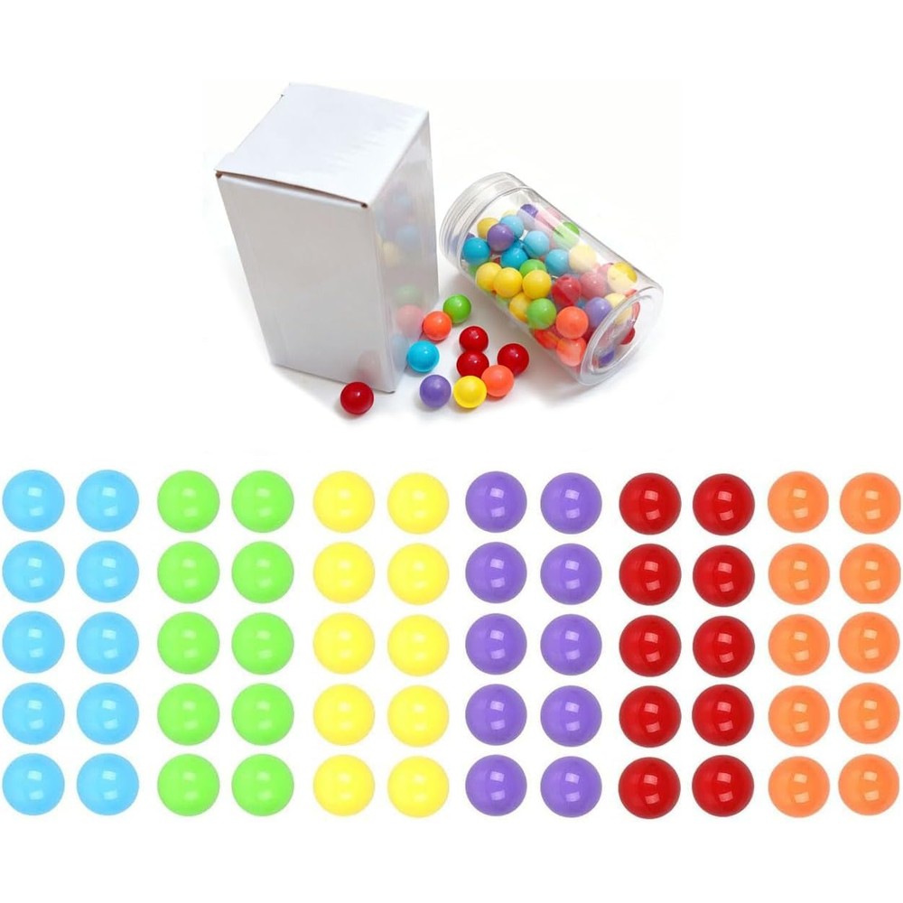 Witlans acrylic Chinese Checker game replacement marbles front view inside clear storage jar