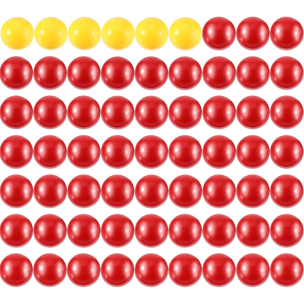 Gejoy game replacement marbles front view showing red and yellow plastic balls for board games.