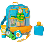 Melissa & Doug Let's Explore Hiking Play Set front view with backpack