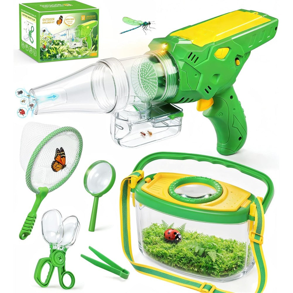Soliehoo bug catcher for kids with vacuum and accessories front view