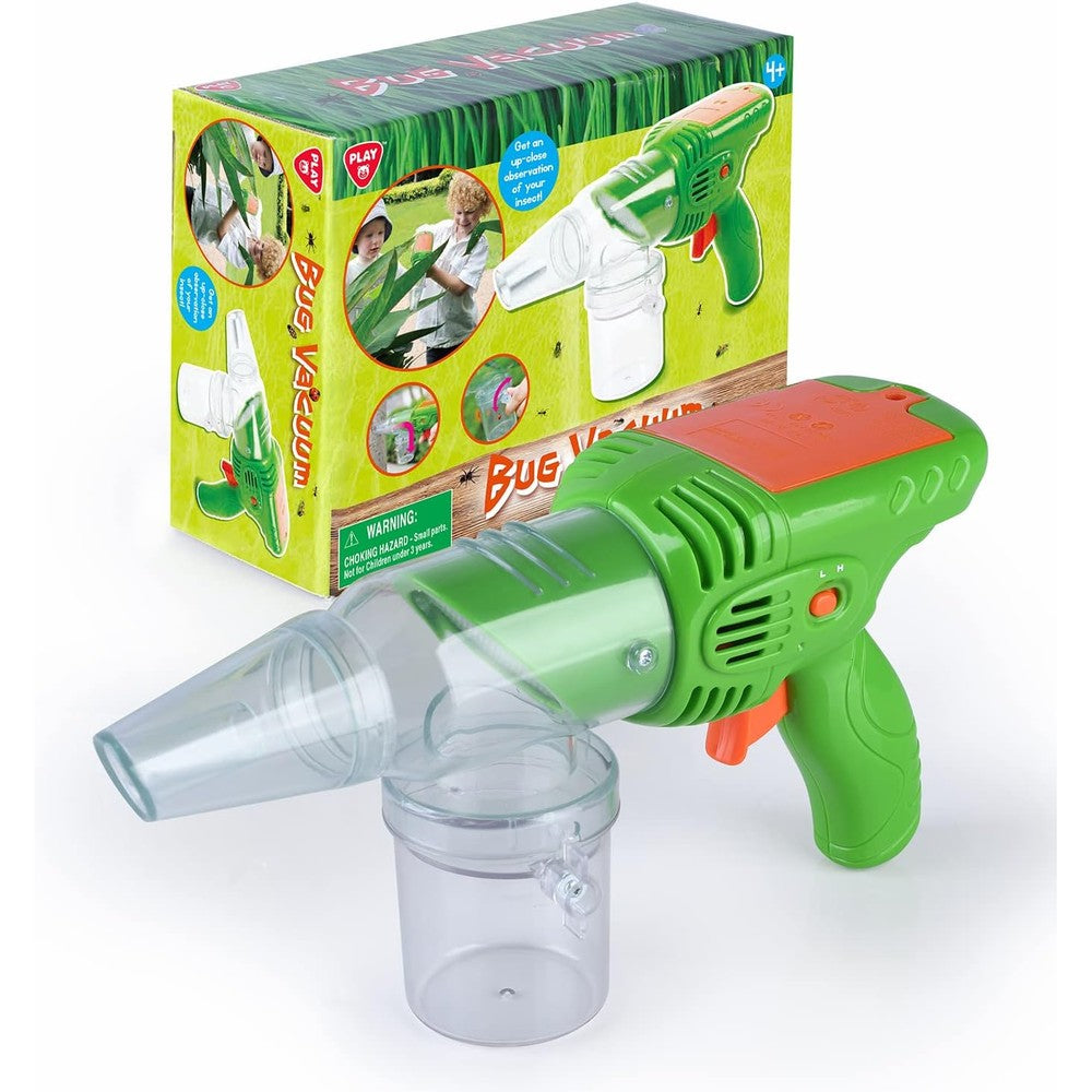 Play bug vacuum for kids side view with orange and green design