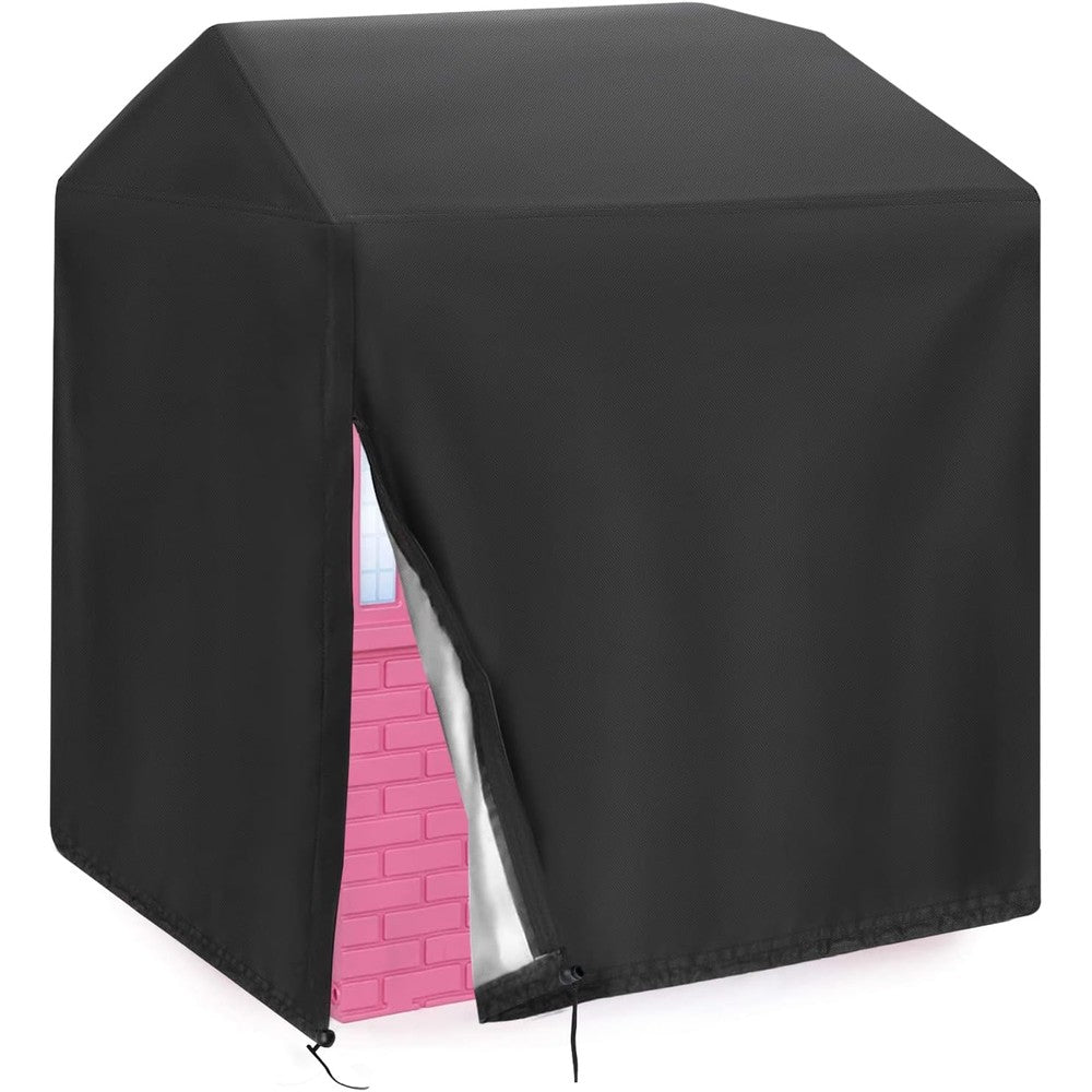 Hengme outdoor wooden kids playhouse cover front view protecting a backyard toy clubhouse