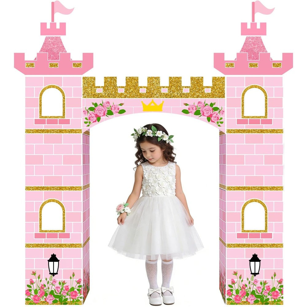 Sariiraw princess cardboard castle playhouse front view for birthday party backdrop