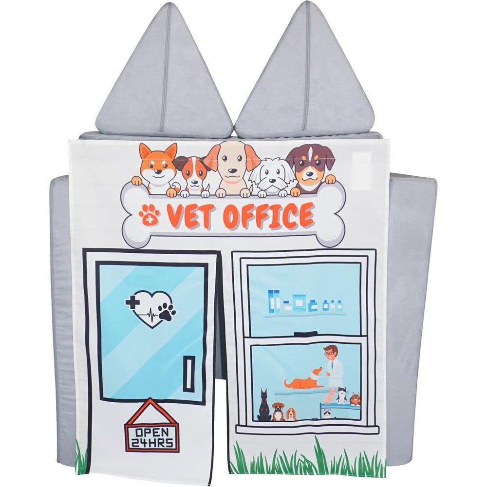 Couch Swag Play Panel Vet Office front view interactive kids couch accessory