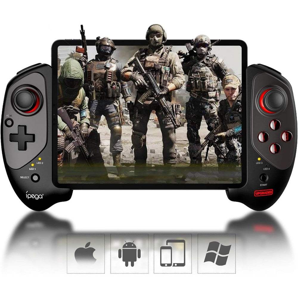 Joso wireless controller front view holding an iPad securely