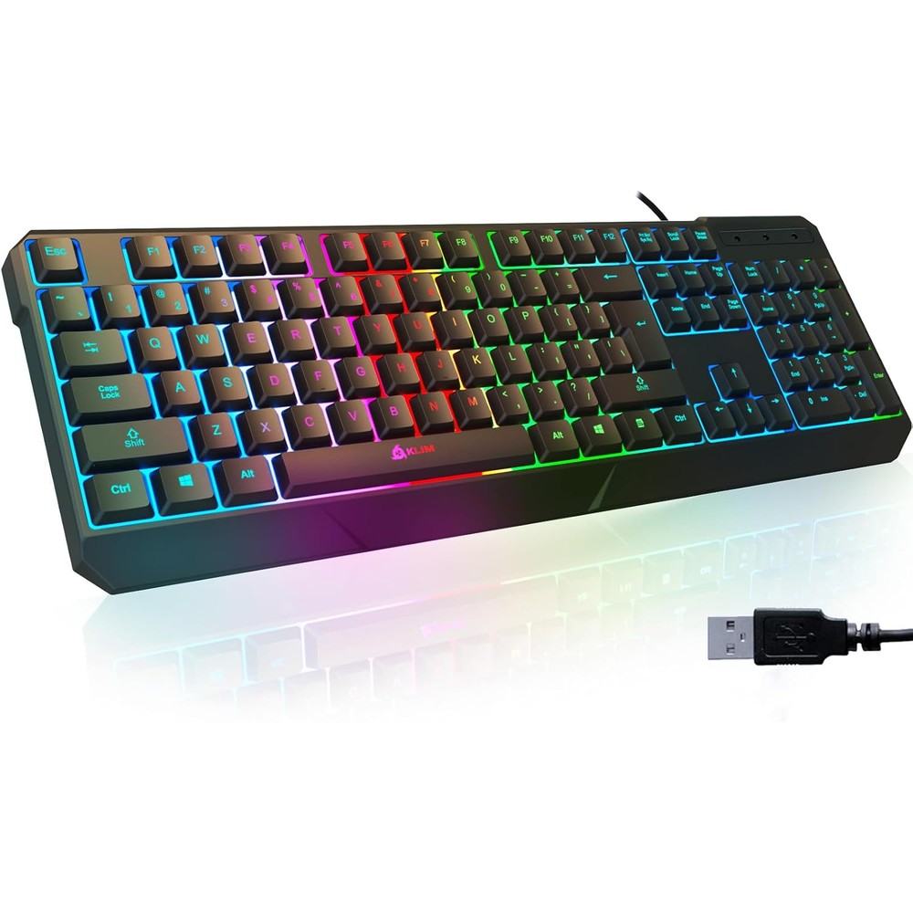 KLIM Chroma RGB wired gaming keyboard front view