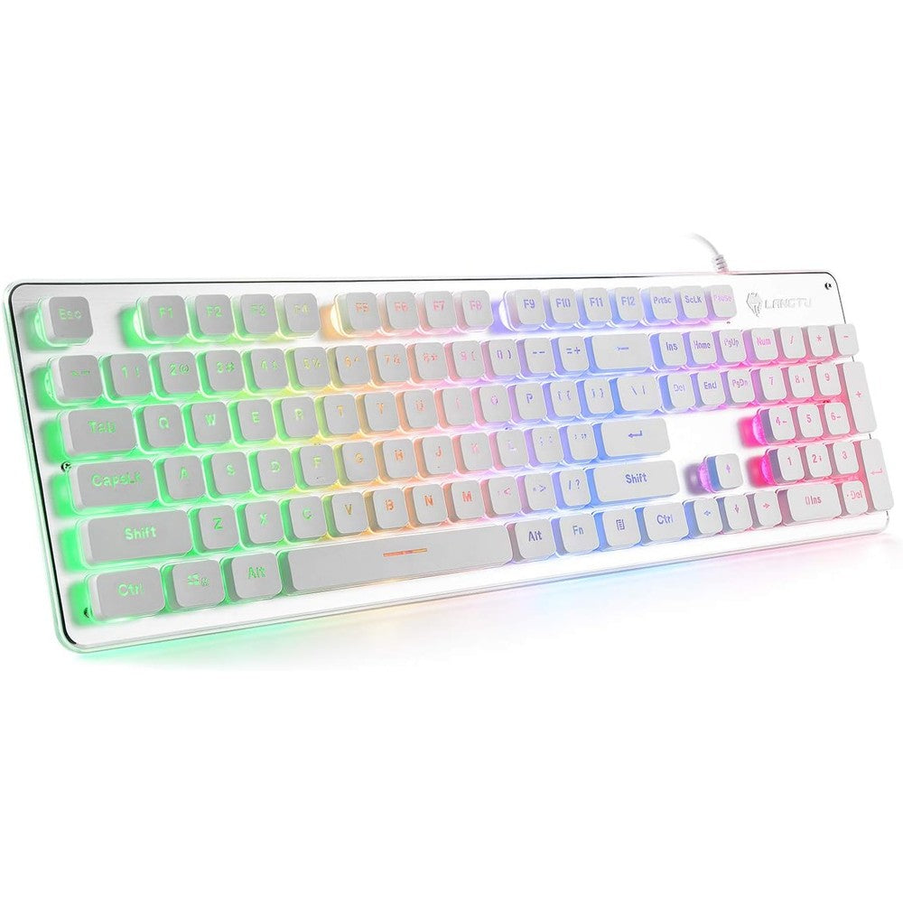 Langtu L1 white membrane gaming keyboard front view