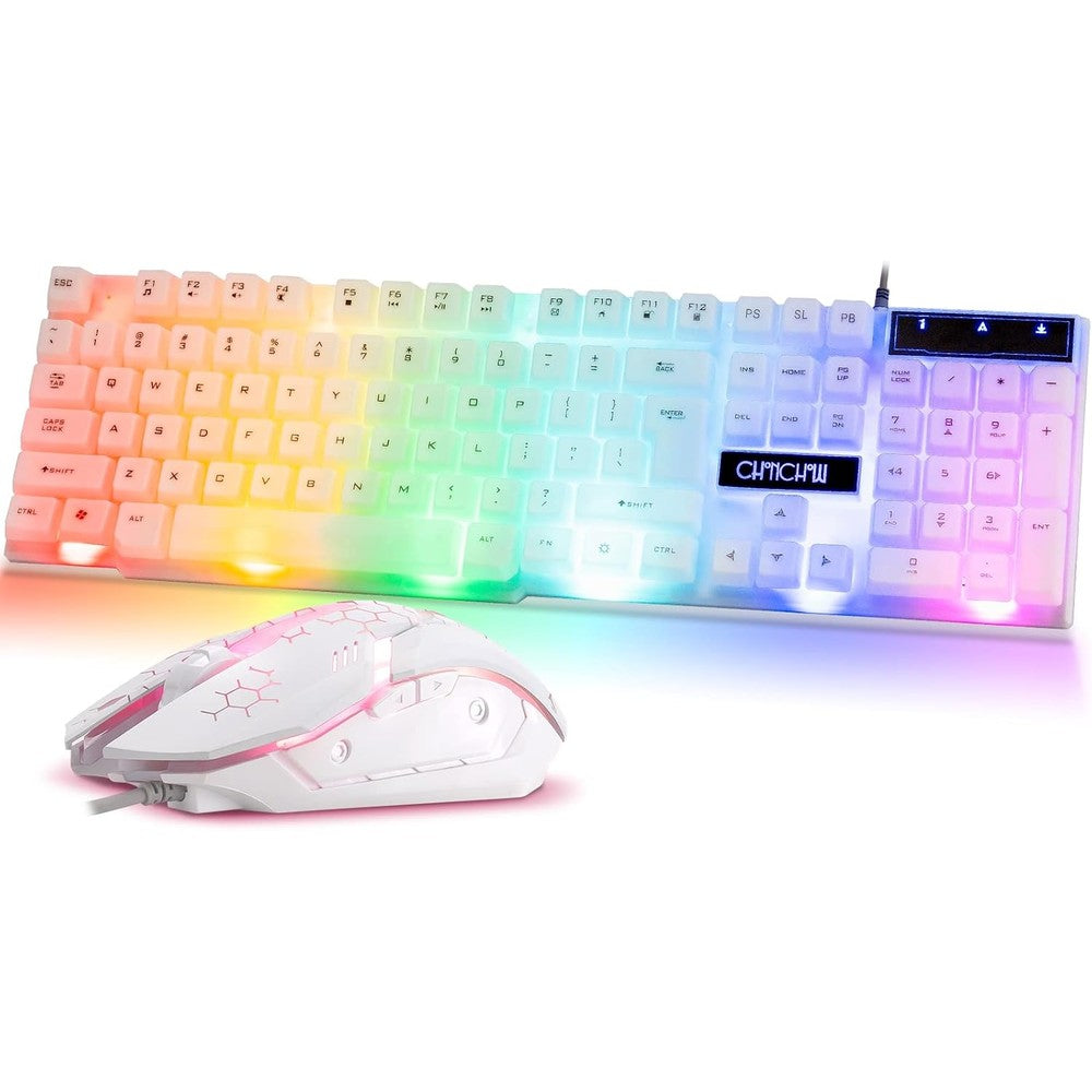 Chonchow RGB gaming keyboard and mouse combo front view