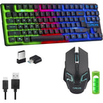 Chonchow wireless TKL gaming keyboard and mouse combo front view