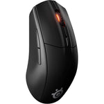 SteelSeries Rival 3 wireless gaming mouse front view showing matte black ergonomic body