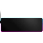 SteelSeries QcK Prism RGB Gaming Mouse Pad XL front view showcasing illuminated dual-zone border