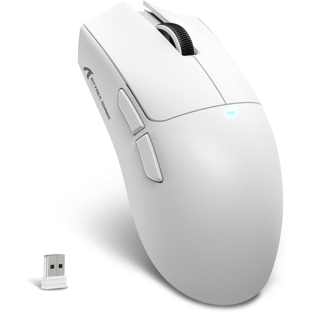Attack Shark X11SE ultra light wireless gaming mouse front view in white