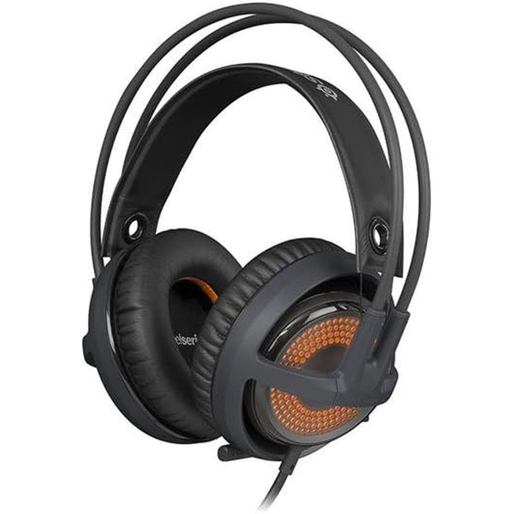 SteelSeries Siberia V3 Prism Gaming Headset Cool Grey side view showing RGB lighting