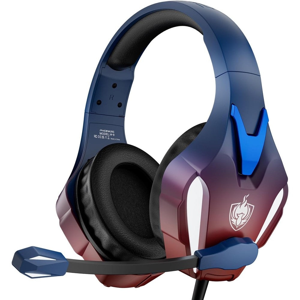 Phoinikas H9 gaming headset front view in dazzle blue