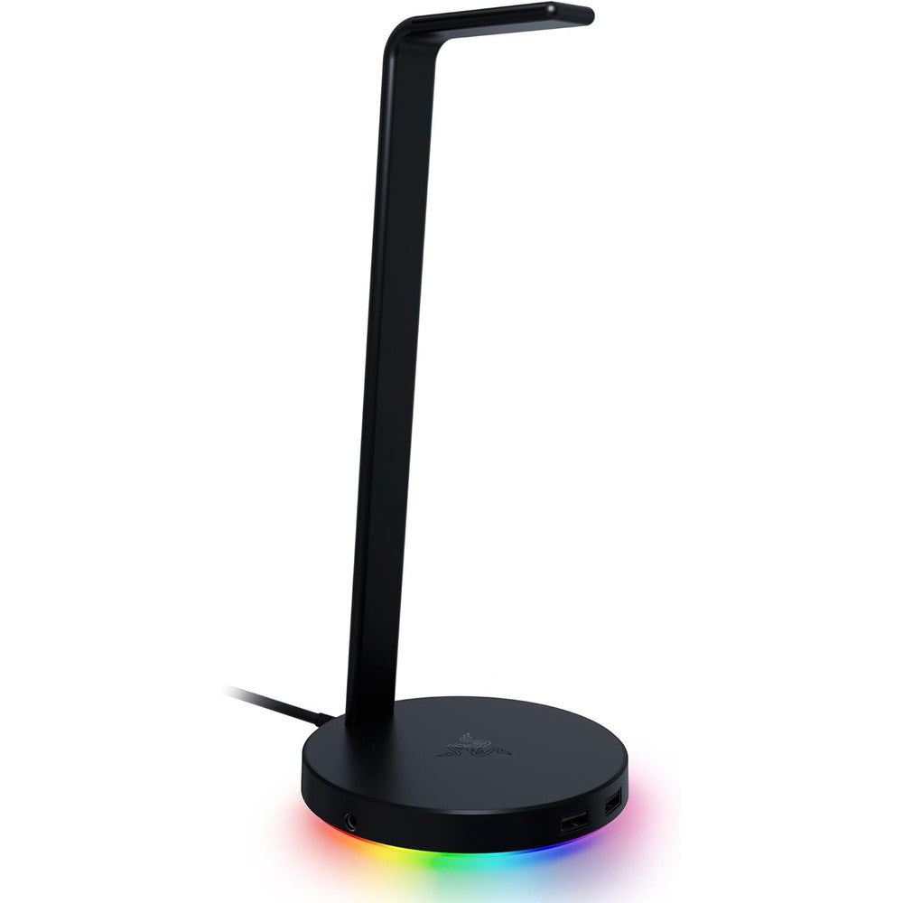 Razer Base Station V2 Chroma headset stand front view with RGB lighting