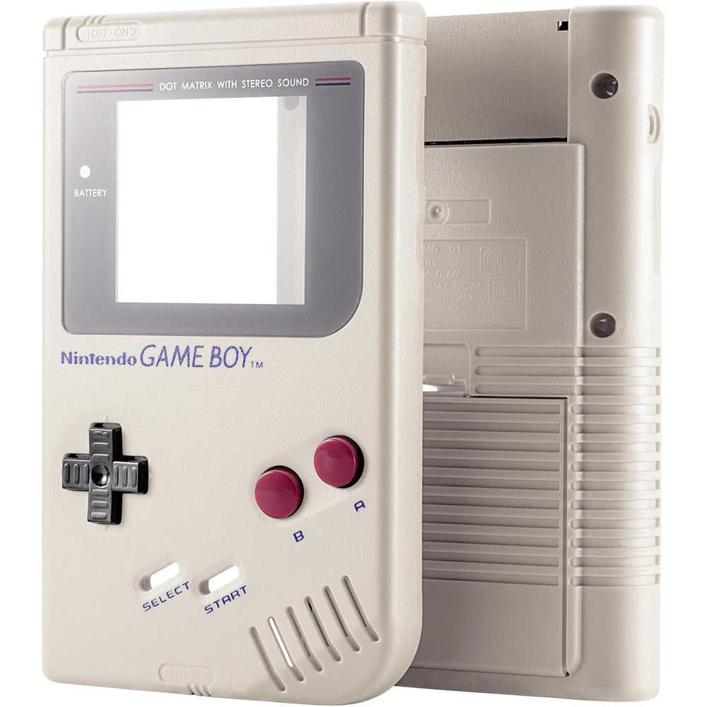 Valley Of The Sun eXtremeRate gray full housing replacement shell front view for vintage Gameboy console restoration