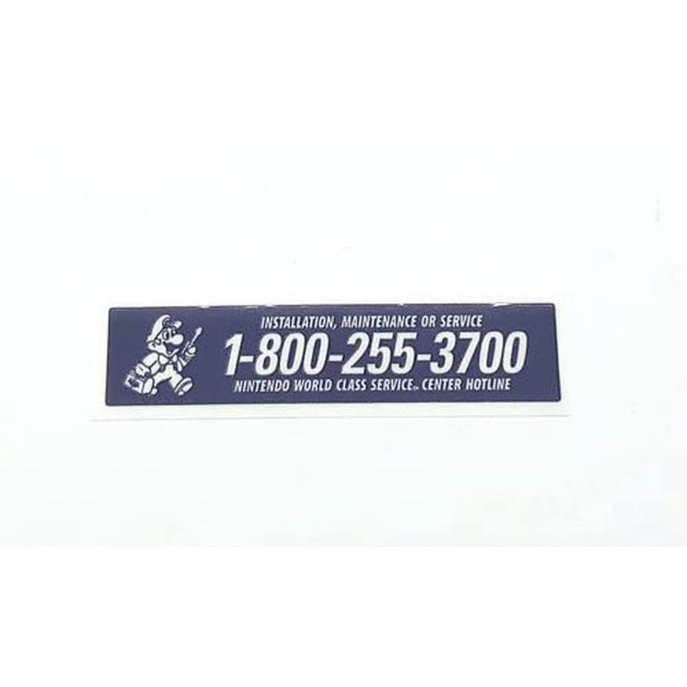 Retro Game Repair Shop Game Boy Original DMG-01 Service Sticker Label front view showing vintage maintenance helpline details.