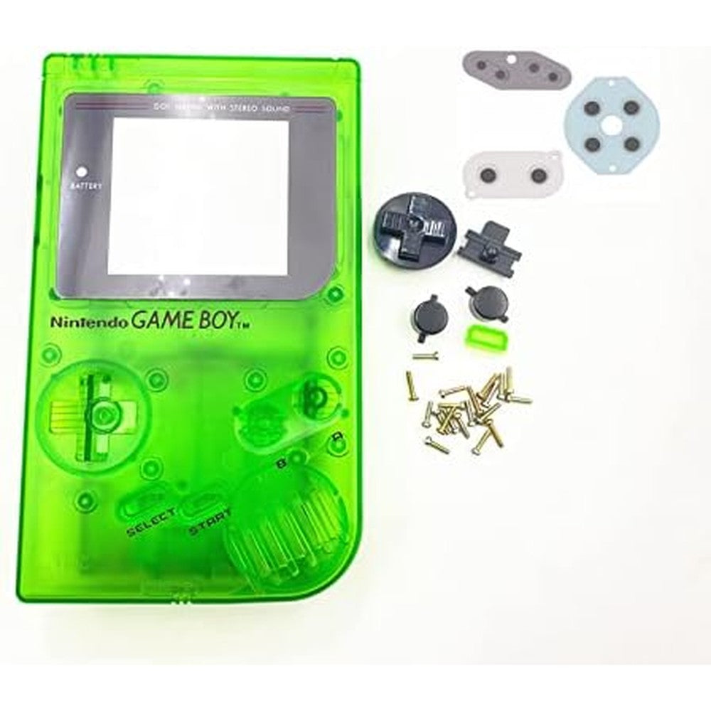 God of Gaming Gameboy Classic DMG-01 full housing shell front view clear green replacement case